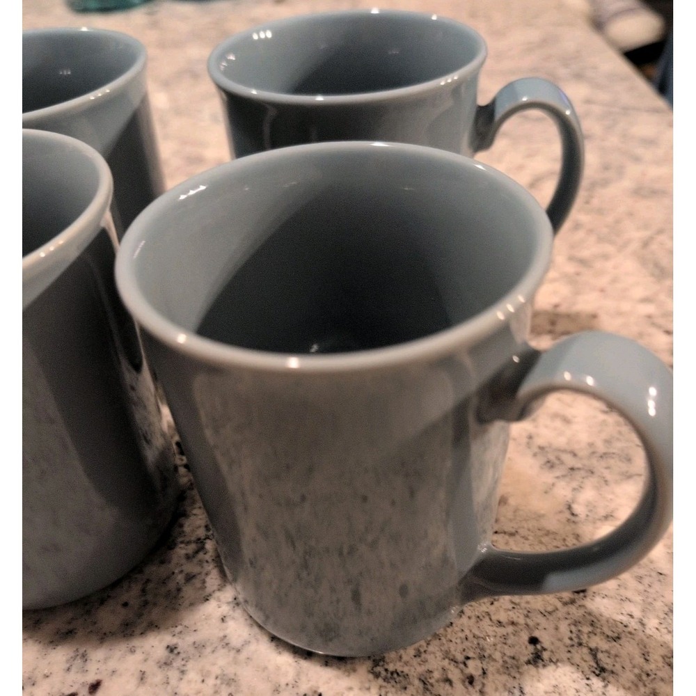 Set Of 4 Corelle Corning Blue Lily Matching 10 Oz Coffee Cup Vintage Handle
